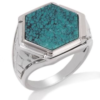 968 941 men s turquoise sterling silver hexagon ring note customer