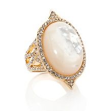 TELIO by Doris Panos Telio Oyster Mother of Pearl and Crystal Hinge