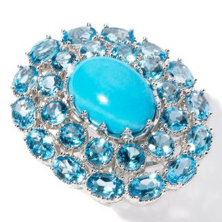 Colleen Lopez Blue Magnesite and Blue Topaz Sterling Silver Ring at