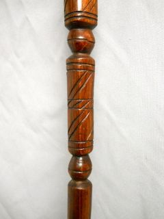  African Wooden Hand Carved Walking Cane Stick Elephant   Man 36 Brown
