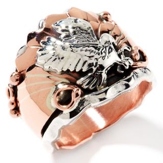 Chaco Canyon Southwest 2 Tone Copper and Sterling Silver Eagle Ring