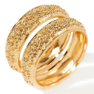  goldtone filigree set of two bangle bracelets rating 18 $ 24 95 s h