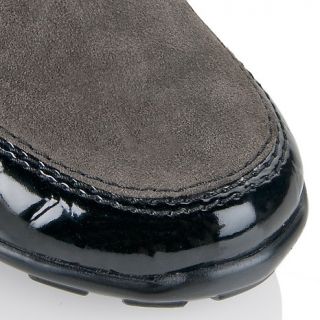 VANELi Sport Suede Zip Up Driving Shoe with Croco Embossed Patent Trim