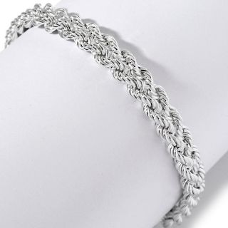 Jewelry Bracelets Chain Sterling Silver Braided Rope Chain 6 1/2