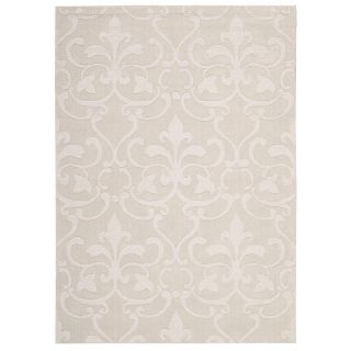  Home Collection 100% Wool Trellis Border Vine Sand Rug   79 x 99