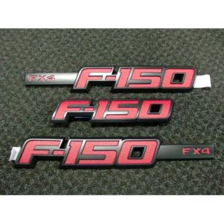 2012 12 F 150 F150 OEM Genuine Ford Parts RED FX4 Emblem Set NEW