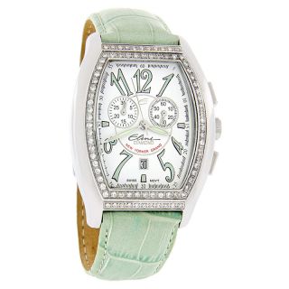 ELINI New Yorker Grand Diamond Mens Green Chrono Watch