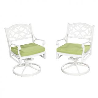 Biscayne Outdoor Cushion Swivel Chairs, Set of 2   White