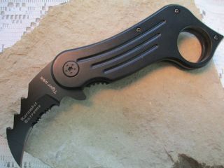 Black Karambit Extreme Hawk Bill Razor Spring Knife HK 007 BK zix
