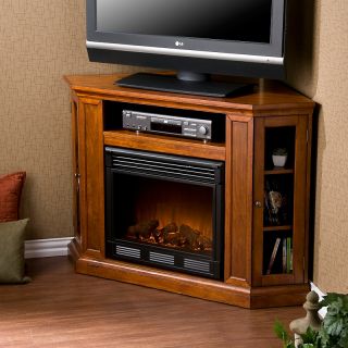 109 6024 brown mahogany media console w electric fireplace rating 3 $
