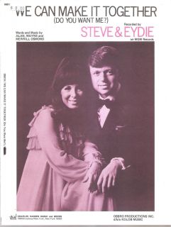 Sheet Music 1972 We Can Make It Together Steve and Eydie 250