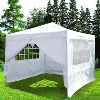 10x10 EZ Pop Up Wedding Party Tent Canopy Gazebo White with Free