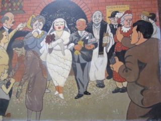 Fab Oil Painting The Wedding Signed Eric J Griffiths 1955 Fun Mod Brit