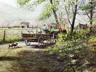 1980 Country Road Landscape Print Fred Thrasher Sig 105