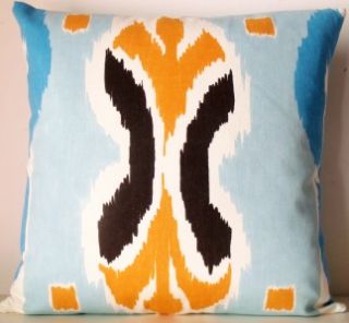 Designers Guild Espanola Way Aqua Miami Ikat Cushion Pillow Cover Free