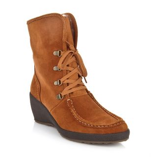 Sporto® Luxe Foldover Waterproof Suede Lace Up Wedge Boot