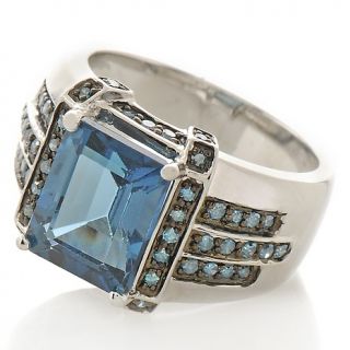 127 911 4 56ct london blue topaz and blue diamond sterling silver