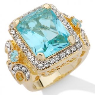 117 891 susan lucci susan lucci simulated aqua and clear crystal ring