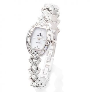 207 124 croton ladies mother of pearl dial square and baguette crystal