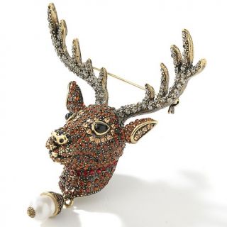 Heidi Daus Rudy Crystal Accented Reindeer Pin