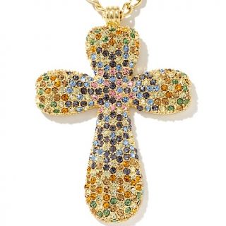 Real Collectibles by Adrienne® Puffed Jewel Encrusted Pastel Cross&q