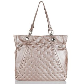American Glamour Badgley Mischka Leather Tote with Studs at