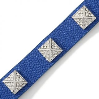 Jewelry Bracelets Tennis DJ by DANNIJO Crystal Stud Leather Wrap