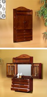  Armoire Cabinet   Wooden Wall Mount Compact Jewelry Armoire Organizer