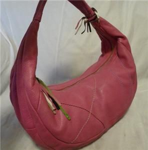 Elliott Lucca Pink Tone Leather Hobo Handbag Shoulder Bag