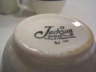 Jackson China Falls Creek PA Pottery China 6 Cups White