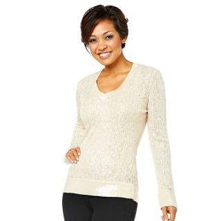 128 828 colleen lopez my favorite things sequin v neck pullover