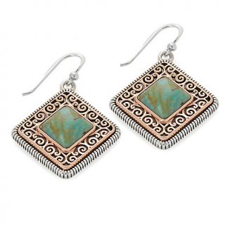 Studio Barse Green Turquoise Copper and Sterling Silver Earrings