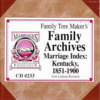 Family Tree Maker Family Archives Marriage Index Kentucky 1851