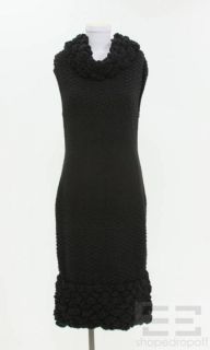 ESCADA Black Label Black Wool Textured Knit Sleeveless Dress Size 38
