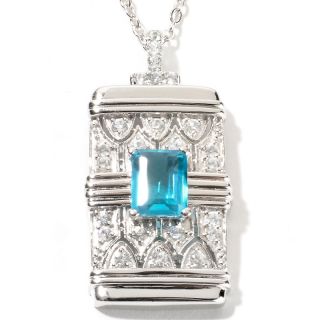 Yours by Loren 2.89ct Blue Quartz and White Zircon Estate Pendant w