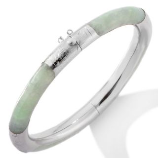 147 933 sterling silver green jade hinged bangle bracelet rating 3 $