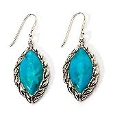 Sally C Treasures Marquise Shape Turquoise Twist Sterling Silver Ea