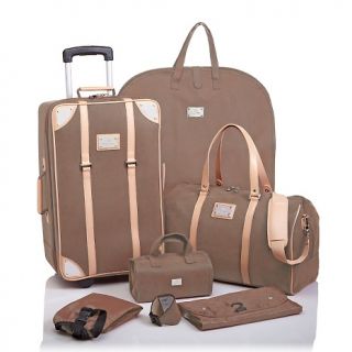  piece faux suede and genuine leather mega travel set rating 135