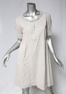 Etoile Isabel Marant Pale Grey Cotton India Dress Lace Accent Ruffle
