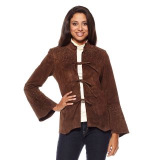 206 139 chi by falchi tie front suede jacket with bead detail rating 1