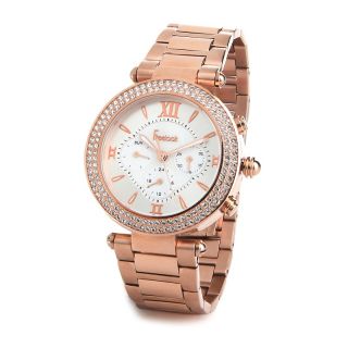 Freelook Cortina Rosetone Unisex Crystal Bezel Bracelet Watch with