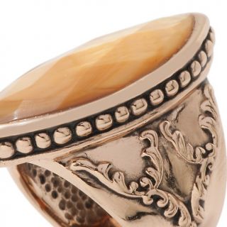 Studio Barse Marquise Shaped Mother of Pearl Bronze Ring at
