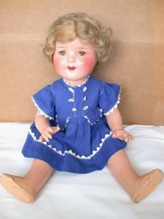 Vintage Composition 18 E G Miss Charming Doll w Teeth Shirley Temple