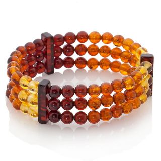 Age of Amber Ombre Amber Bead 3 Strand 7 Stretch Bracelet