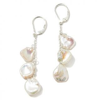 162 483 cultured white keshi pearl sterling silver earrings rating 5 $