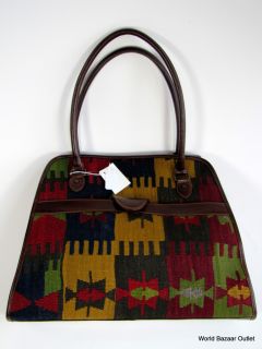 Fashion Kilim Handbag Leather Handmade Turkey 19607