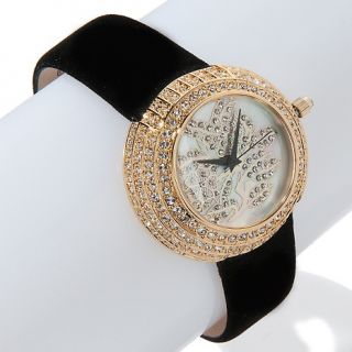 155 887 absolute crystal flower pave dial strap watch rating 8 $ 34 97