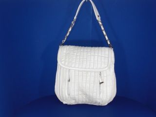 Calvin Klein Off White Falling Water Pleated Handbag