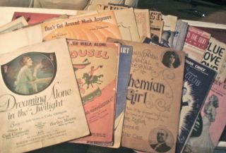 Vintage Sheet Music 20+ Songs/Piano Scores,1900 1940s Ellington,Berlin