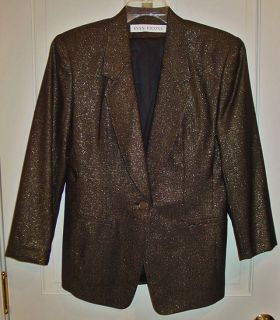 Evan Picone Ladies Black Gold Jacket Blazer Sz 10 New